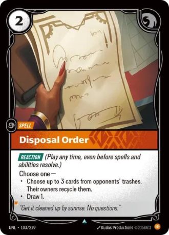 Disposal Order #103