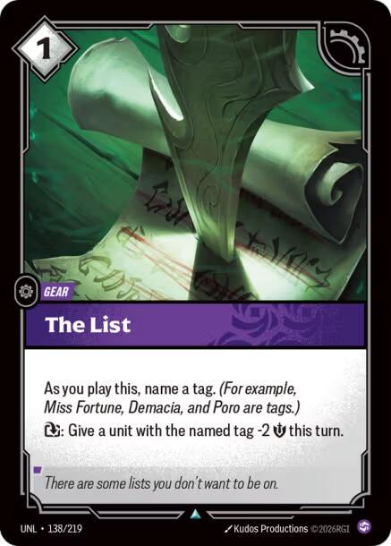 The List [Foil] #138